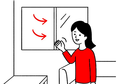 窓を開けて換気する
